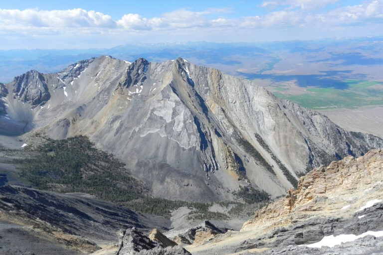 Mount Borah in Idaho with rugged summit and surrounding peaks in the Lost River Range