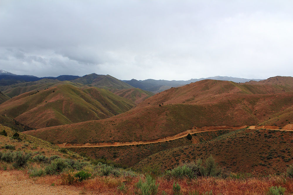 Rolling desert hills and rugged landscape in the Owyhee Canyonlands of southwestern Idaho